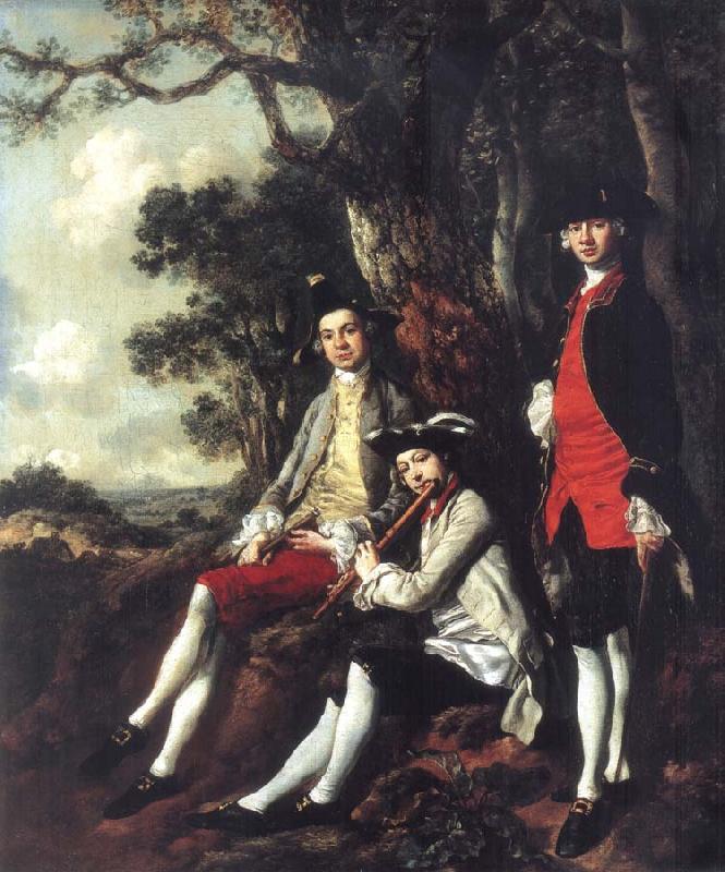 Thomas Gainsborough Peter Darnell Muilman Charles Crokatt and William Keable in a Landscape oil painting image